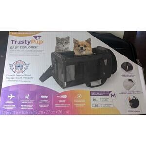 Trusty Pup Easy Explorer Carrier 52000 Cat Dog Up To 16 Pounds Black Secure Mesh